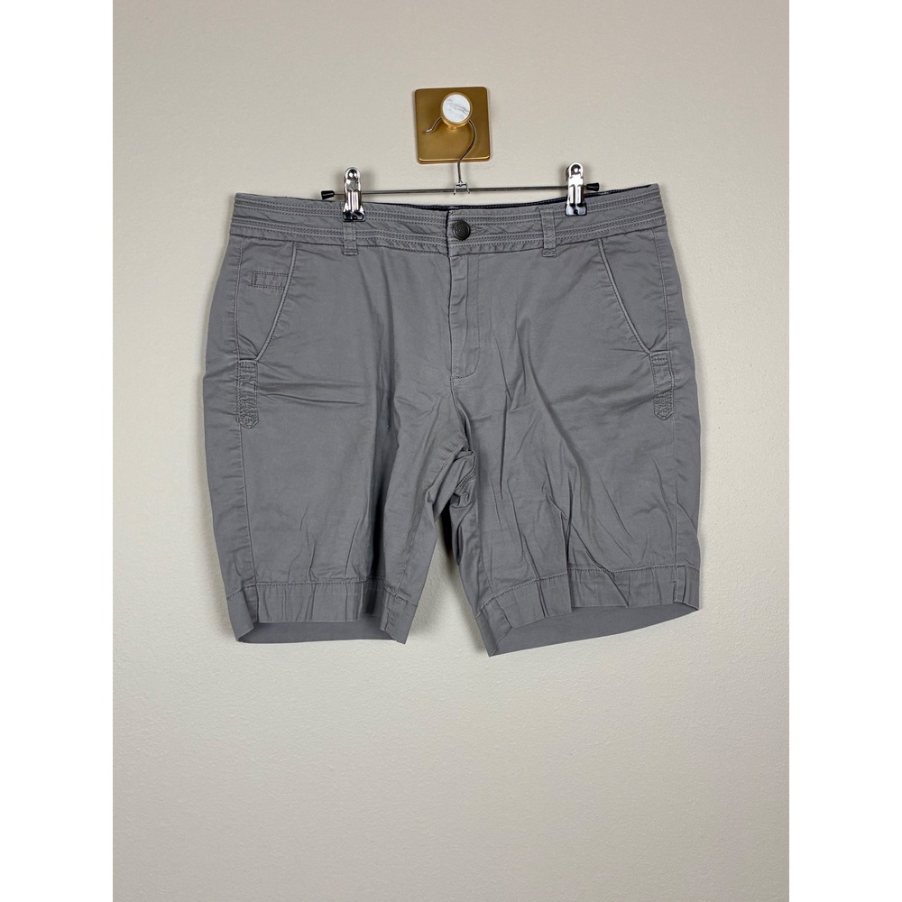 Natural Reflections Womens Gray Chino Shorts Size 12 Stretch Twill (L2)
